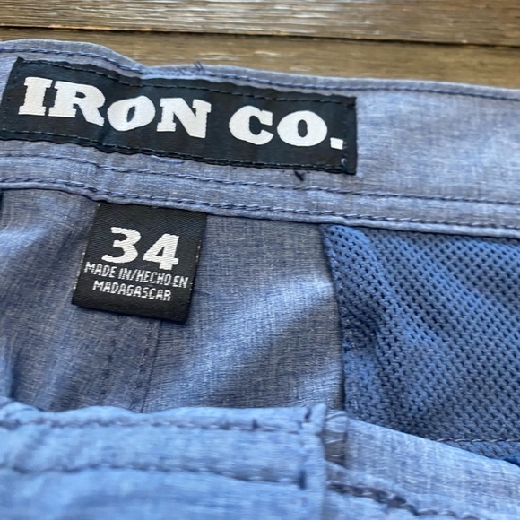 IRON CO. Stretch Cargo   Shorts  Blue  Gray  Size 34  NWT - Picture 4 of 8